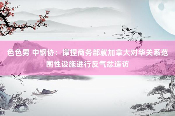 色色男 中钢协：撑捏商务部就加拿大对华关系范围性设施进行反气忿造访