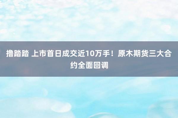 撸踏踏 上市首日成交近10万手！原木期货三大合约全面回调