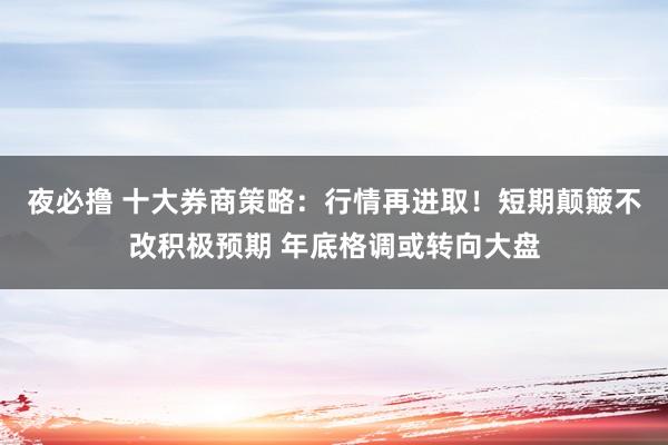 夜必撸 十大券商策略：行情再进取！短期颠簸不改积极预期 年底格调或转向大盘