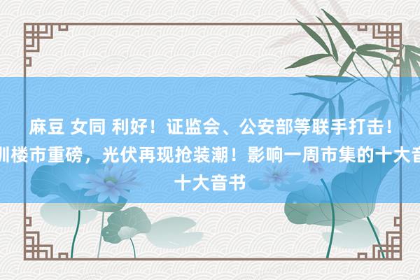 麻豆 女同 利好！证监会、公安部等联手打击！深圳楼市重磅，光伏再现抢装潮！影响一周市集的十大音书