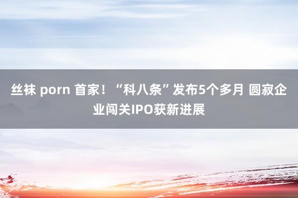 丝袜 porn 首家！“科八条”发布5个多月 圆寂企业闯关IPO获新进展