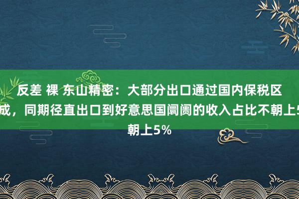 反差 裸 东山精密：大部分出口通过国内保税区完成，同期径直出口到好意思国阛阓的收入占比不朝上5%